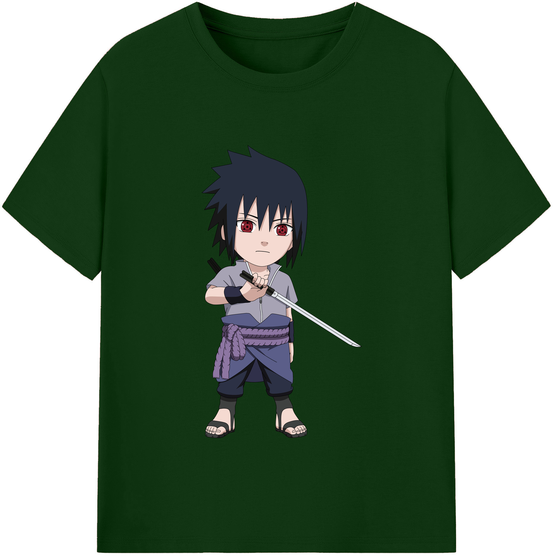 （画像用） NARUTO -ナルト- うちは サスケ Uchiha Sasuke 綿100％半袖Tシャツ（フロントプリント）